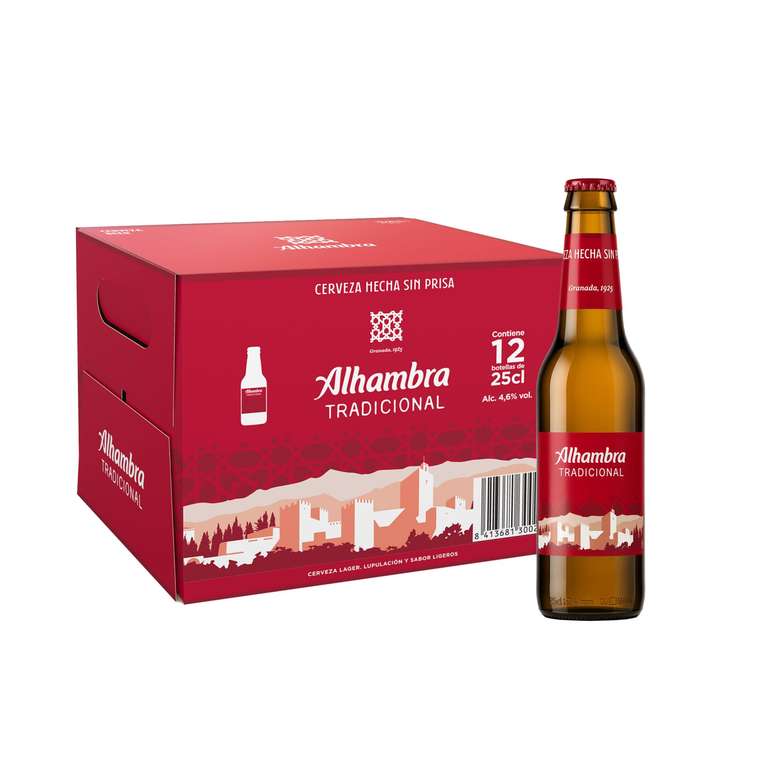 Pack 12 Botellines Cerveza Alhambra Tradicional (12 x 25 cl)