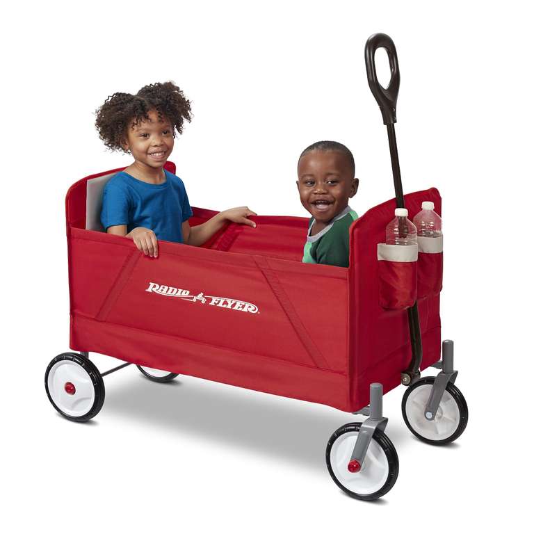 Radio Flyer EZ Vagón Plegable, Rojo, para niños de más de 1,5 años, Carro de jardín y Carga