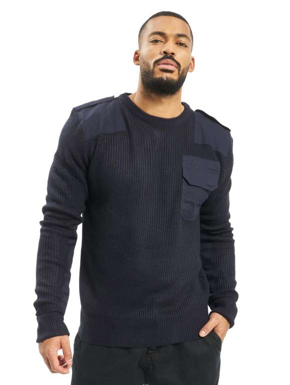 Brandit BW Pullover Hombre Jersey de Punto Aceituna Regular