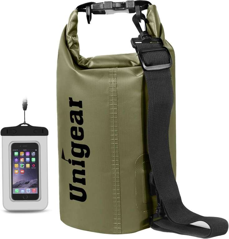 Unigear Kit impermeable Bolsa Estanca 10L Seca Impermeable + Funda De Movíl Camping Playa