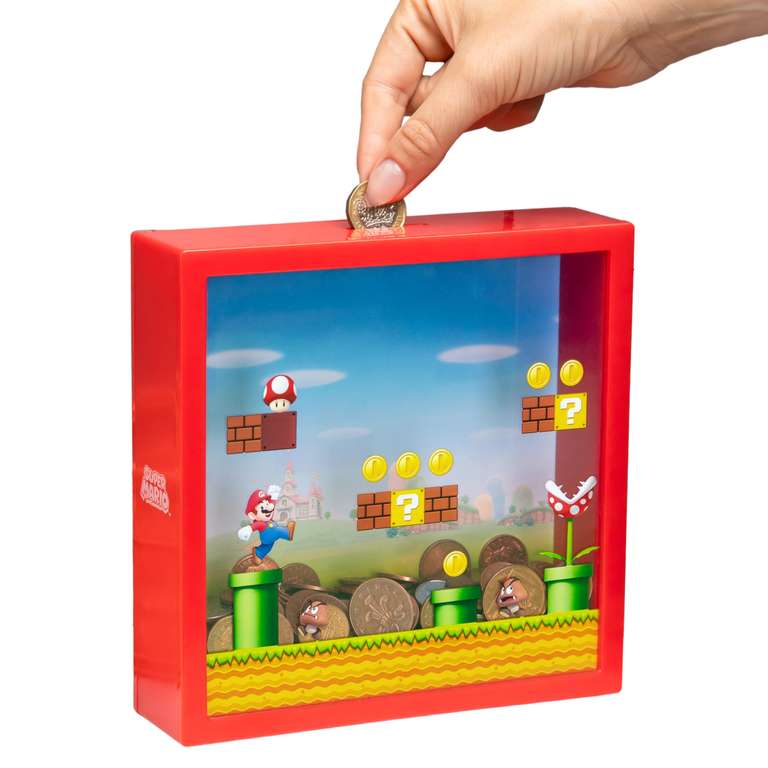 Hucha Super Mario - Producto oficial Nintendo, alcancía de 18cm (7"), regalo para fans de Mario Bros