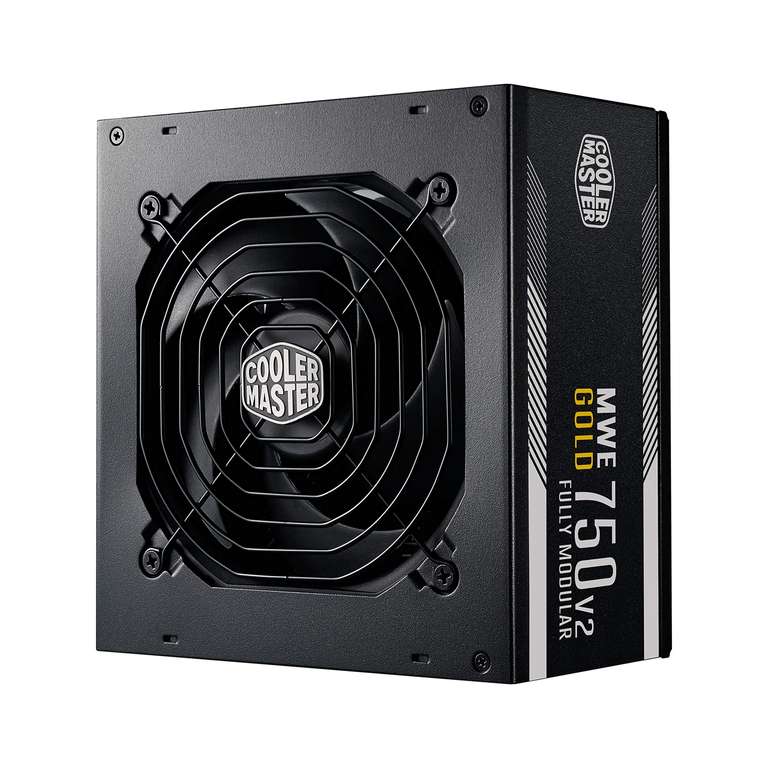 Cooler Master MWE 750 Gold V2 - Fuente de Alimentación 750W Modular (Enchufe EU), 80 PLUS Gold, Cableado Negro Plano, Ventilador HDB 120 mm