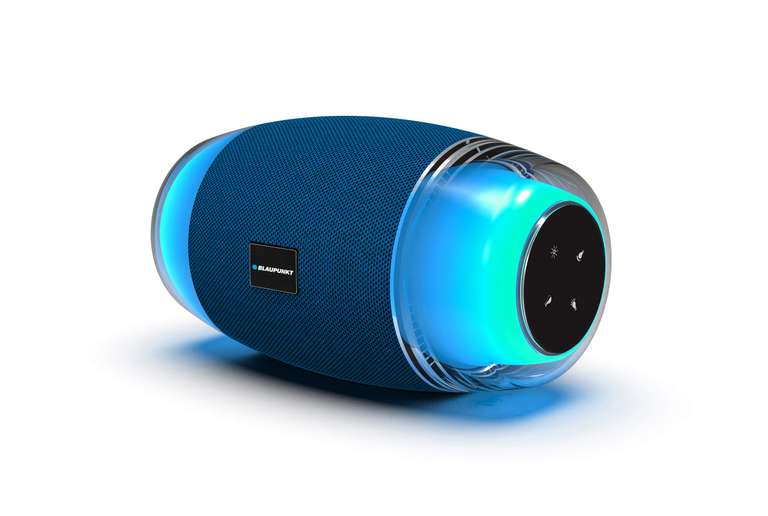 Blaupunkt MP3915-591 - Altavoz LED (Bluetooth, 20 W), Transparente y Azul