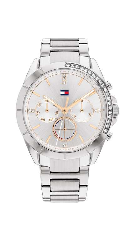 Tommy Hilfiger Reloj Analógico de Cuarzo Multifunción para Mujer con Correa de Acero Inoxidable - Disponible en versión Oro o Plata