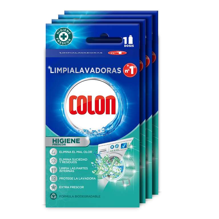 Colon Limpialavadoras Higiene - Limpia la lavadora y elimina malos olores, x4 Higiene, 4 Unidades