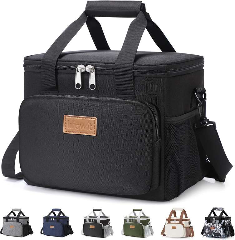 Bolsa Termica (9L) 12 latas para Lonchera, Medio Bolsas Nevera Portatil para Playa, Viaje, Work, Negro