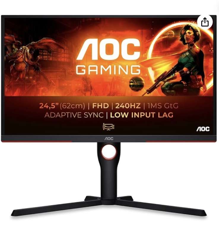 AOC Gaming 25G3ZM/BK - Monitor FHD de 25", 240 Hz, 0.5 ms MPRT