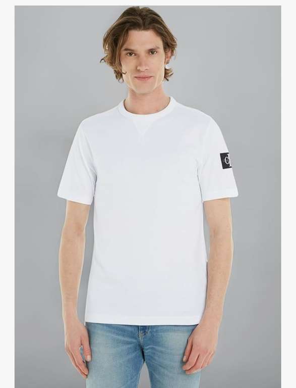 Calvin Klein Camiseta de Manga Corta Hombre Badge Regular tee con Cuello Redondo