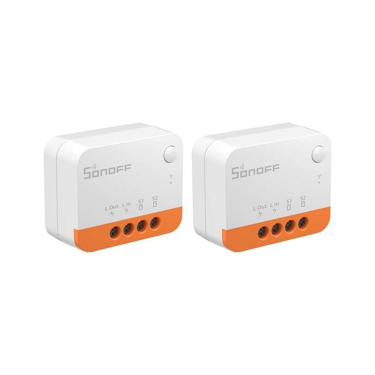 Pack de 2 Interruptores Inteligentes SONOFF Zigbee (Sin Neutro, 2 Vías, 6A 1440W)