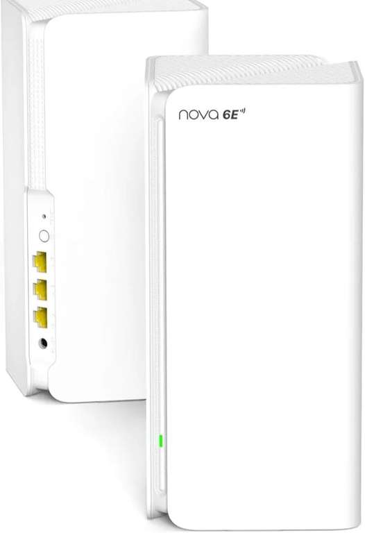 Tenda Nova MX21 Pro (2-Pack) AXE5700 Mesh Wi-Fi 6E Sistema, Tribanda Mesh Wi-Fi Cobertura de hasta 240㎡, 6 Puertos Gigabit