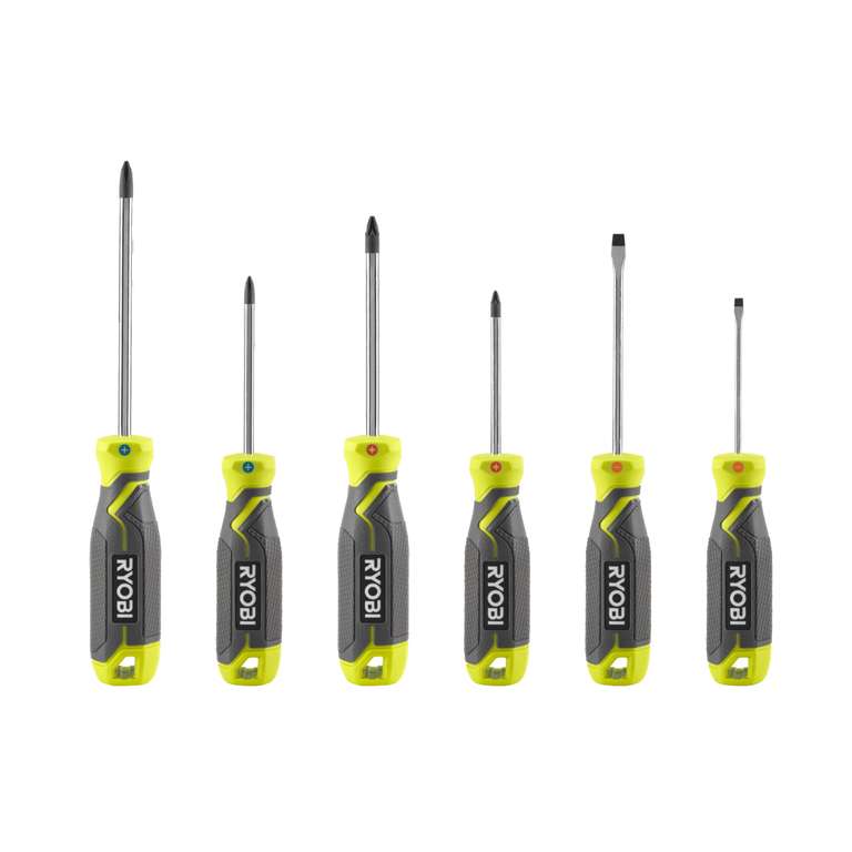 Juego de 6 Destornilladores Magnéticos Ryobi