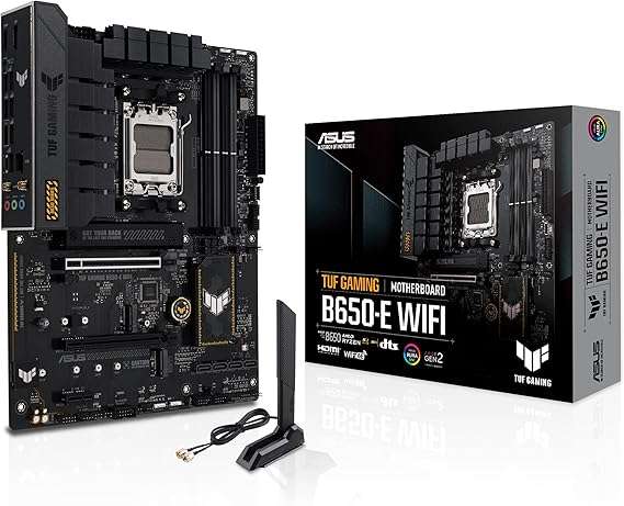 ASUS TUF GAMING B650-E WIFI - Placa base ATX AMD B650 Ryzen AM5 (VRM de 8+2 fases, PCIe 5.0, M.2, PCIe 5.0, Ethernet 2,5 Gb, Wi-Fi 6E