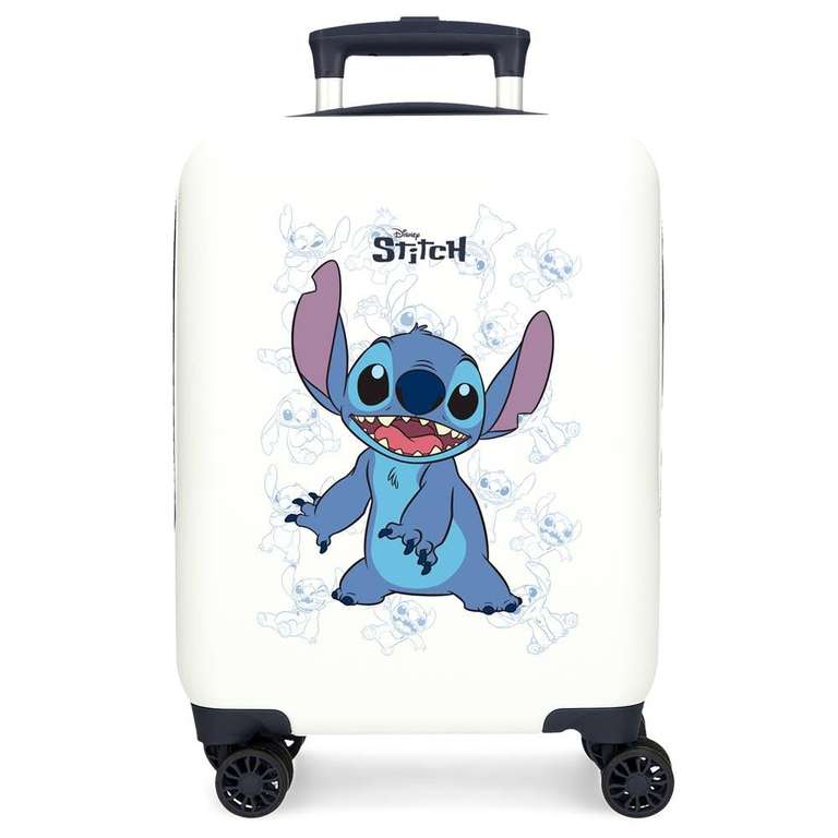 Disney Happy Stitch Equipaje- Equipaje para niños, Unisex niños, Blanco. AZUL EN DESCRIPCION