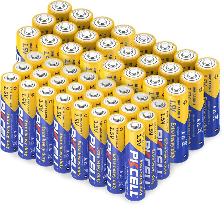 Pack 48 Pilas PKCELL (24 AA + 24 AAA) Alcalinas 1,5V