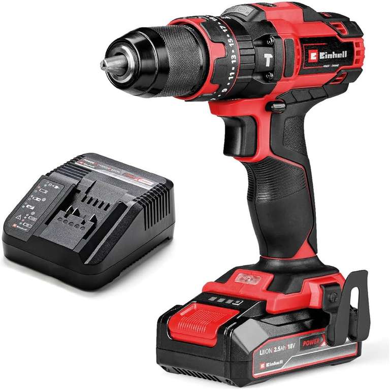 Einhell Taladro percutor con batería TE-CD 18/44 Li-i Power X-Change 18V, 44 Nm, función de perforación por percusión (2ª Mano Como Nuevo)