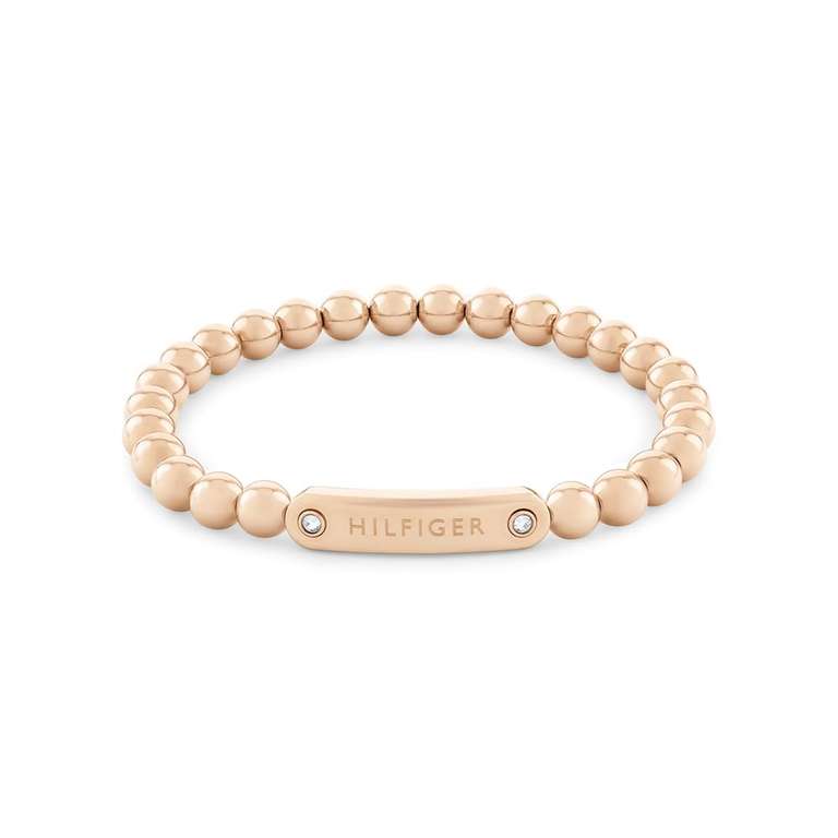 Tommy Hilfiger Jewelry Pulsera con cuentas para Mujer Colección de Acero inoxidable, oro amarillo o oro rosado
