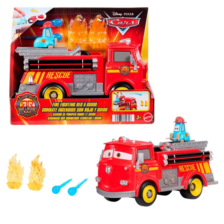 Mattel Disney Pixar Cars Rescate a toda máquina en Radiador Springs Camión de bomberos