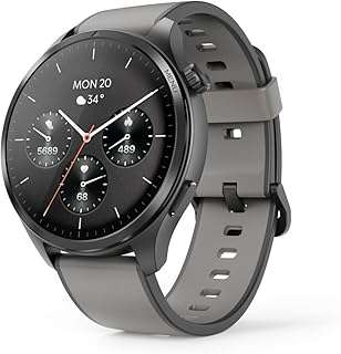 Hama | Reloj Inteligente 1.43" (Smartwatch Resistente al Agua IP68, GPS, Memoria música, análisis sueño, frecuencia Cardiaca, Monitor de