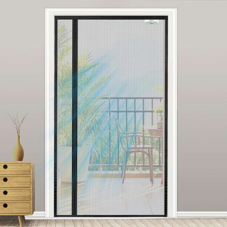 SCREEN DOOR Mosquitera Puerta Magnetica 140x200cm | Mosquitera Reversible con Apertura Lateral