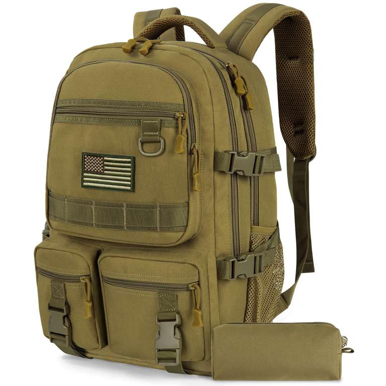 Mochila escolar para adolescentes y jóvenes, 40 l, táctica para hombre, grande, 17,3 pulgadas, mochila escolar, mochila ergonómica,