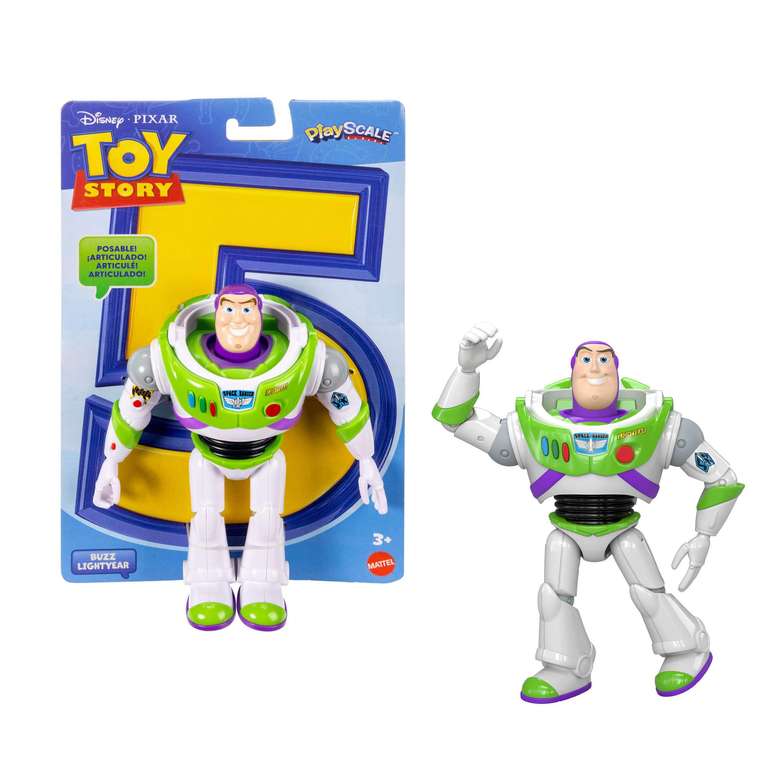 Buzz Lightyear Figura de acción Escala 18 cm, 1 personaje clave, 8+ articulaciones móviles