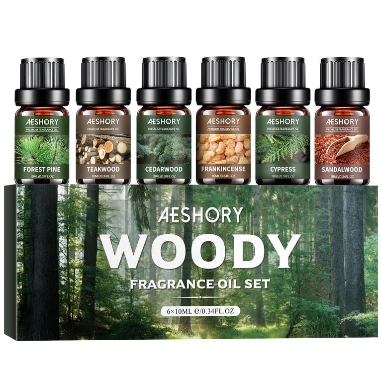 AESHORY Amaderados Aceites Esenciales para Humidificador 6 x 10ML