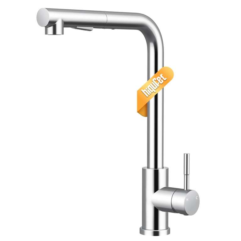 Grifo de cocina Hiqufet extraíble giratorio 360° con 2 modos de agua – 3 acabados disponibles (Cromo, Negro, Níquel)