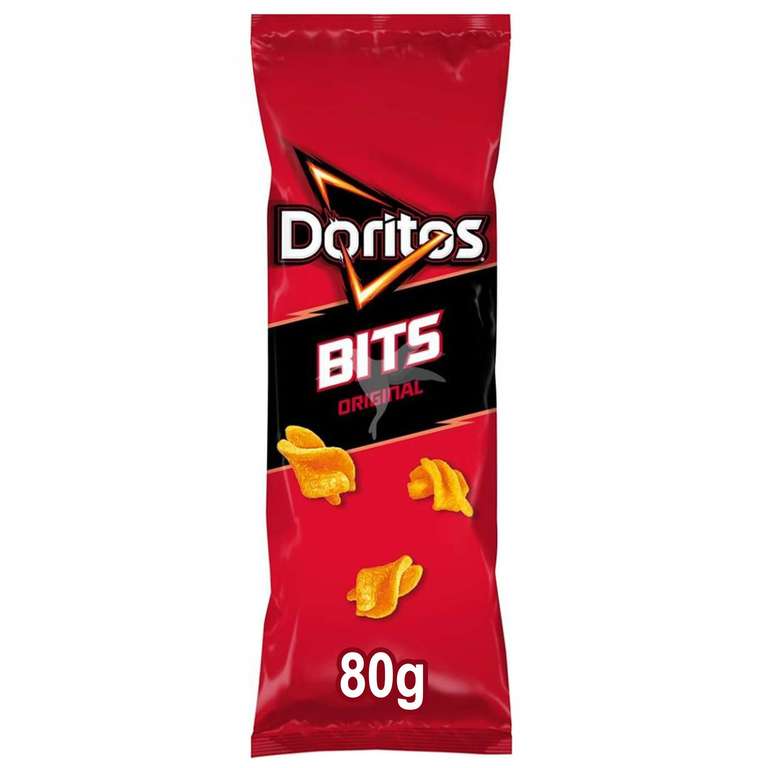 Doritos Bits, Snack de Maíz crujiente con sabor original, Producto de Aperitivo Matutano, bolsa individual de aperitivo, 80 gr