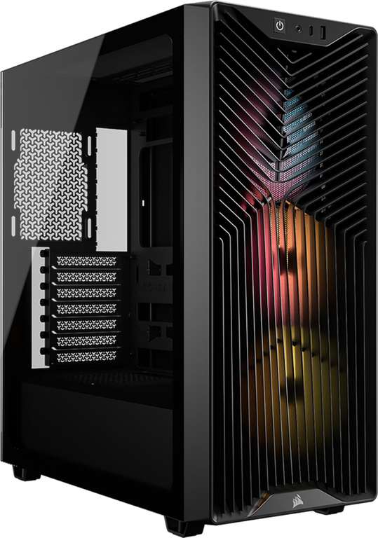 Caja de PC Semitorre CORSAIR 3200D RS ARGB (3 Ventiladores RS120 ARGB PWM | Soporte Anticaída GPU | BTF y Project Zero | Negro o humo)