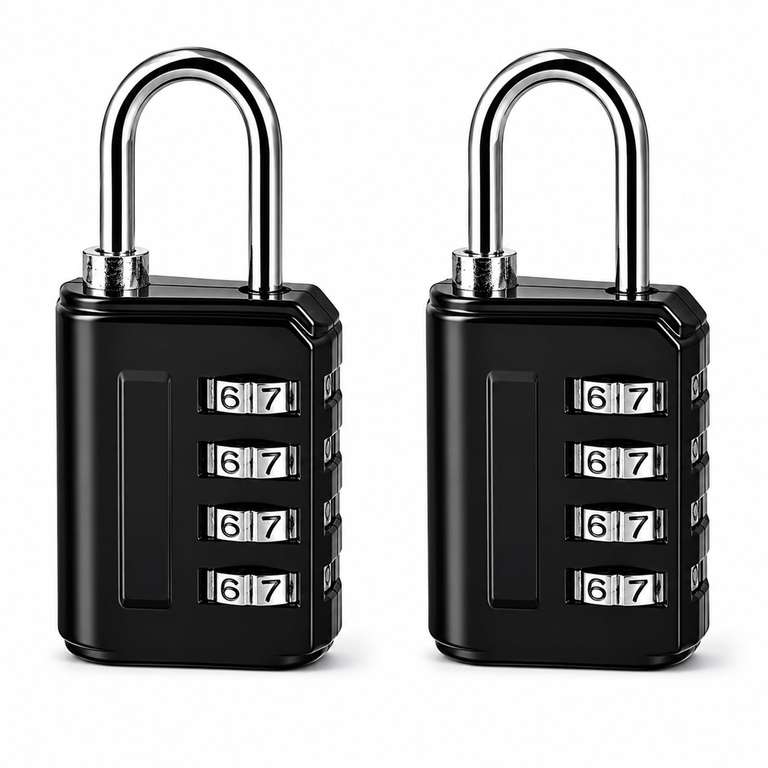 2PCS Candado de Combinación, Cerradura de Combinación de 4 Dígitos, Adecuada para Gimnasio, Maleta de Equipaje y Caja de Herramientas, etc